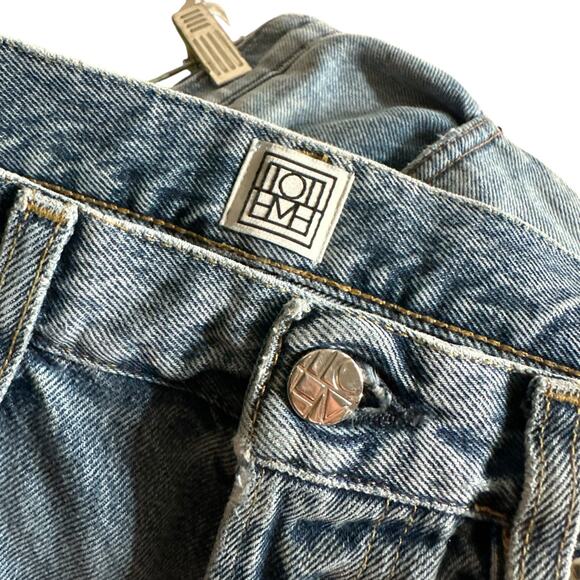 TOTEME Classic Cut Denim Light Wash Ankle Frayed Denim Jeans Women's Size 28 - Picture 4 of 14